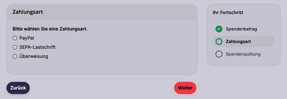 Bilde Spendenformular Zahlungsweise
